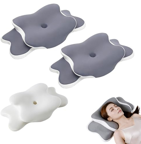 Almohada Cervical Para El Cuello, 2ps Almohada Cervicales Y Cuello Ergonómica, Almohada Viscoelástica Para Dormir De Lado, Soporte Para Cuello Y Hombros, Almohada(Dark Gray)