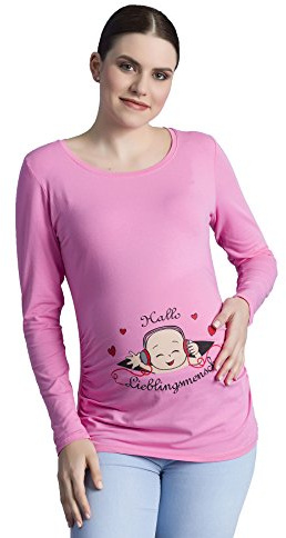 Hallo favoritsmans – gravid rolig söt omständighetsmode t-shirt med motiv graviditet, lång ärm