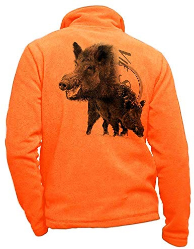 Veste Chasse Polaire Orange personnalisé Sanglier - vêtement Chasse Taille M