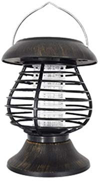 LaoZan Solar Insect Killer Lamp Outdoor Waterproof Flies Mosquito Insect Bug Zapper Garden UV Lights for Garden Patio Lawn (Black,15 * 15 * 26.5 cm)