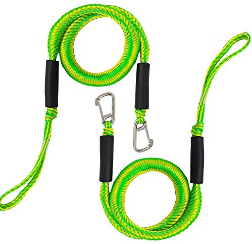 Cima da ormeggio con gancio per barca, 1,2 m, confezione da 2, verde