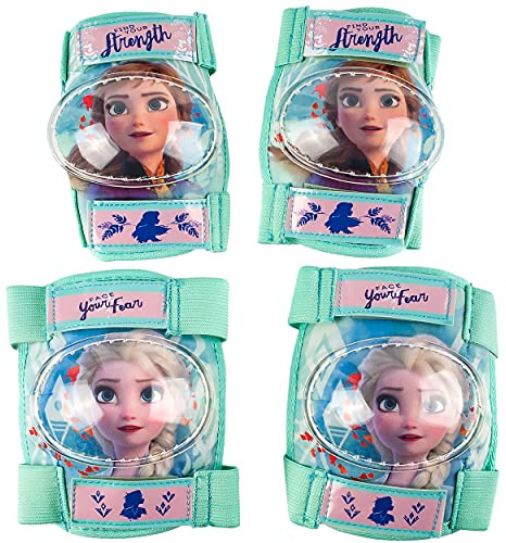 alles-meine.de GmbH 4 TLG. Set: die Eiskönigin - Frozen - Knieschützer + Ellenbogenschützer - Circa 5 bis 12 Jahre - für Kinder - Gelenkschützer Knieschoner rosa pink Mädchen - v..