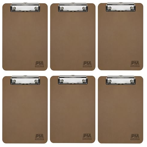 Small Clipboards 6x9 Inch – Mini Clip Boards for Office, Classroom, Kids, Crafts – Compact Wood Clipboard, 6 Pack (Pen Not Included)