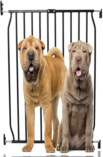 Bettacare Eco Extra Alta Puerta de Mascota de Ajuste con Tornillos, Negra, 70cm - 80cm, Puerta de Perro de Ajuste con Tornillos, Puerta de Seguridad para Cachorro