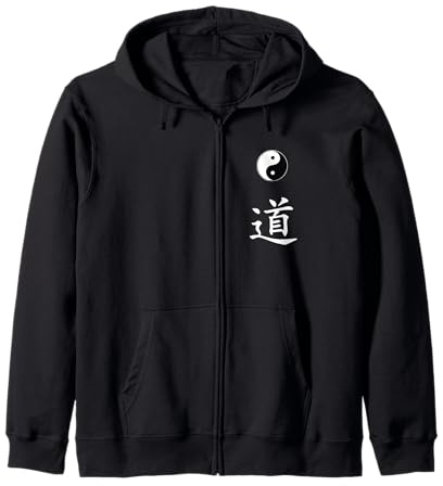 arti marziali taoismo yin yang segno simbolo per tao dao il modo Felpa con Cappuccio