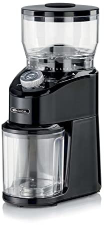 Ariete 3023 Coffee Grinder 3023, Macinacaffè con macine coniche in acciaio inox, 200W, 14 livelli di macinatura, Capacità serbatoio 200 g, da 2 a 12 tazze, Nero