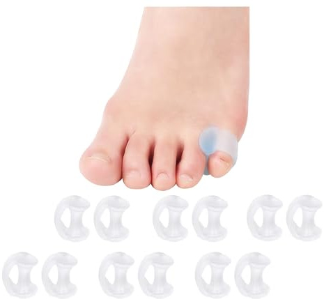 KAIAIWLUO Séparateur Petit Orteil,12 PCS Séparateurs D'orteils en Gel Marteau Orteil Correcteur de Coussinets en Gel et Lisseur pour Soulager la Pression du Pied