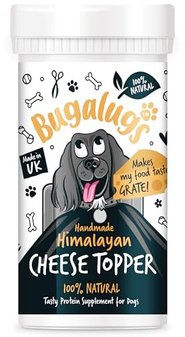 Bugalugs Handmade Himalayan Cheese Topper - 100% Natural dog treats use on licky mat as dog food toppers great puppy treats & appetite stimulant for dogs. Easier to eat than yak chews for dogs (70g)