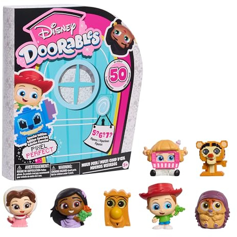 Just Play Collection Pixel Perfect Disney Doorables, Figurines Surprises à Collectionner de 3,8 cm, modèles aléatoires, Jouets pour Enfants à partir de 5 Ans