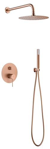 MICE COLLECTION IMEX – Duscheinhebel-Set, Wandmontage, 2-Wege, Einbau-Armatur, Line, Roségold, gebürstet – GPD038/ORC