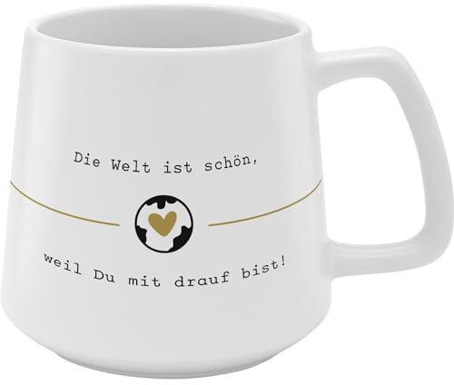 GRUSS & CO Tasse konisch Welt | Steinzeug, 43 cl, mehrfarbig | Geschenk Freunde, Geburtstag, Ostern | 48994