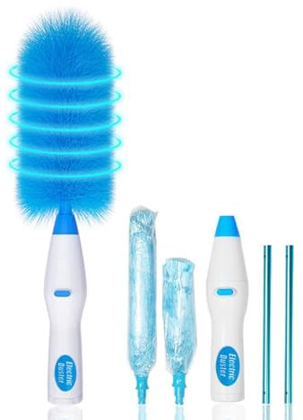 Cepillo de limpieza multifunción para colector de polvo, herramienta de limpieza para el hogar, oficina, colector de polvo eléctrico, multifunción, giratorio, inalámbrico con varilla