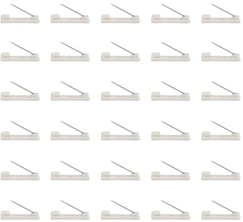 50 Pcs Safety Pins with Sticky Strips, 1.22 Inch Safety Badge Pins for Name Tags, ID Cards, and DIY Crafts