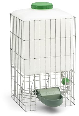 Agrarzone Hühnertränke automatisch mit Tank 20 Liter - ideal für Ställe ohne Wasserleitung - automatische Frischwasserzufuhr - Hühner Wasserspender/Geflügeltränke