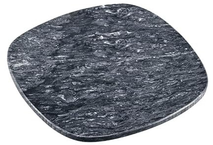 Kesper 38410 | Bandeja de servir de mármol macizo 25 x 25 x 1 cm gris pulido plato buffet