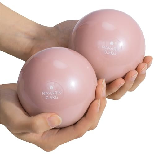 Navaris 2X Balle de Pilates - 0,5 kg - Petit Ballon de Gym pour Pilates et Yoga - Materiel de Sport pour la Maison et Le Bureau - Gymnastique Fitness et Kinesitherapie