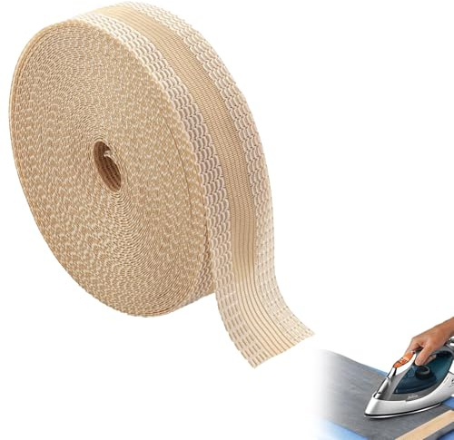 afhgdjr Cinta de dobladillo para planchar, para cortinas, autoadhesiva, para pantalones, ropa y tejidos, color beige, 10 m de largo