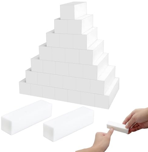 30 Bloque Pulidor Uñas, Pulidor de Uñas Grano 120, Buffer Uñas Profesional de Espuma, Bloque Pulidor para Uñas de Gel y Uñas Naturales, 9,5 × 2,5 × 2,5 cm para Manicura en Casa y Profesional
