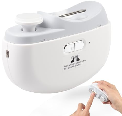 Coupe-ongles électrique 2-en-1 silencieux avec LED, lime à ongles électrique portable rechargeable USB-C, coupe et polissage automatiques pour bébés, adultes et seniors, pas de bruit