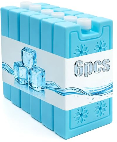 6 Pièces Blocs de Froid, 270ml Accumulateurs de Froid pour Sac Isotherme Glacière Boîte Repas Camping Pique Nique Voyage, Réutilisables Bleu