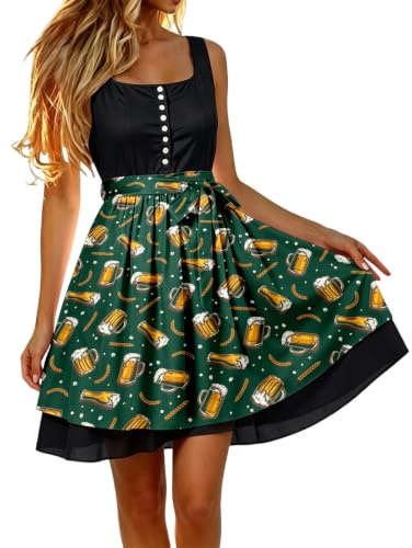 Generiskt Dirndlförkläde dam oktoberfest midi traditionell jacquard förkläde Dirndl elegant lätt kostymförkläde traditionell perfekt för dräkter festligheter för ölfester