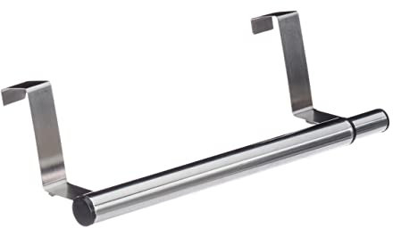 Relaxdays Portasciugamani, Asta Allungabile, da Appendere, per Porte e Ante, L: max. 40 cm, in Acciaio Inox, Argentato