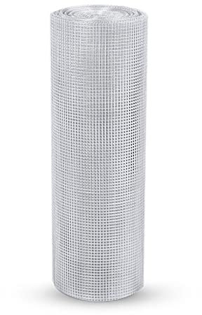 casa pura Grillage métallique galvanisé – Grille Anti-Volets et Fil de Volière - Clôture du vignoble - Treillis Anti-Rouille, Maillage carrée 12,7 mm, Épaisseur du Fil 1 mm (H100 cm x L5 m)