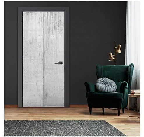 Türtapete Beton Betonoptik Loft - 91x211 cm einteilig inkl. kleister - Türposter Vlies Fototapete für Tür Wohnzimmer Küche Badezimmer Türaufkleber Türfolie UV-Beständig Montagefertig