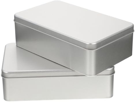 HEMOTON Boîte À Biscuits Métal 7X4.3X2.2 Pouces Boîte De Rangement Portable Avec Couvercle Pour Gâteaux Collations Cadeaux Fêtes