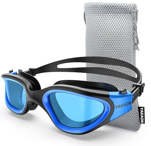 YAKAON G1 Swimming Goggles, Clear Wide View Swim Goggles Anti-Fog for Men Women Adult
