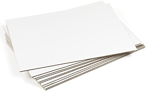 10 planchas Cartón Corrugado blanco DIN A3 (420 x 297 mm), Laminas de cartón ondulado rígido 4 mm, para manualidades, refuerzo de sobres, cajas, maquetas