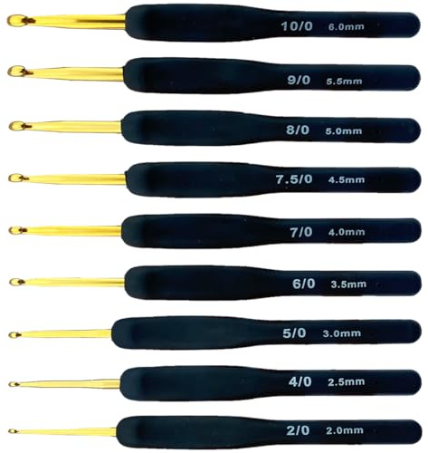 Ergonomic Crochet Hooks Set,Silicone Crochet Hook Knititng Needles for Arthritic Hands Premium Soft Grip Crochet Handles for Crocheting Yarn Craft Projects(2.0mm-6mm,Black)