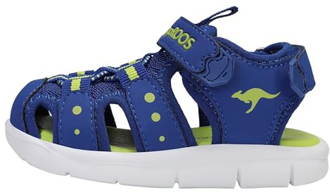 KangaROOS Garçon Unisex Kinder K-Mini Sandale, Bleu Marine/Citron Vert, 24 EU