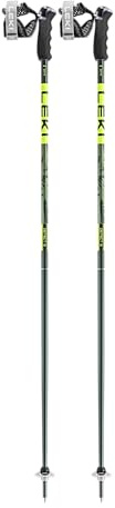LEKI Detect S skidstavar par – olivgrön/mörk oliv/neongul 115 cm