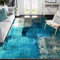 TYJDTYR Teppich Wohnzimmer 200 x 290 cm, Grau Kurzflor Abstrakt Carpet, Chic Tintenspritzer Design, Waschbar, Einfache Pflege für Schlafzimmer, Groß Home Decor Blau