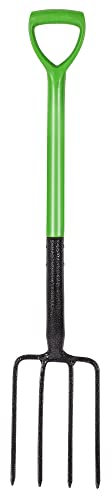 Hardys Garden Fork Heavy Duty | 100cm, 4 Tooth Carbon Steel Head, Rust Resistant, Lightweight | Digging Fork for Pitching, Muck Out, Soil