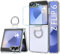 MIMGOAL Crystal Clear Funda para Samsung Galaxy Z Flip 6/Z Flip 7 FE con anillo y protector de pantalla [antiamarilleamiento] Funda fina dura de policarbonato resistente a los arañazos Funda para Z