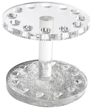 Warmhm Support Pour Pinceau Nail Art Forme Ronde Avec Base Argentée Porte Stylo Nail Art Pratique Pour Manucure Rangement Portable Pour Pinceaux Et Stylos Gel Uv Organise Bureau Onglerie