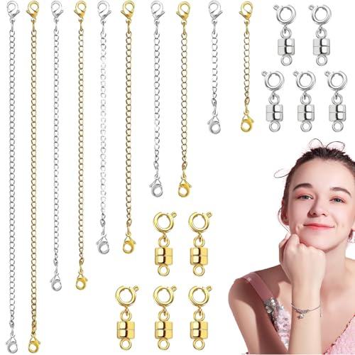 Halsbandsförlängare För Kvinnor | 20 Stycken Armbandsförlängare Med Kedja | Smideskedjor Till Armband För Lagersmycken Vardagsanvändning Present Till Familj Vänner Kvinnor Dotter