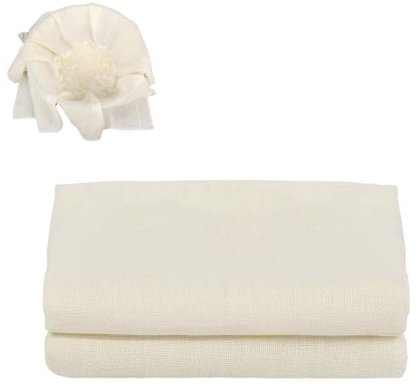 2 panni in mussola di garza, 50 x 50 cm, non sbiancati, grado 90, panni lavabili per formaggio per filtrare succhi di frutta, formaggio, tè, caffè