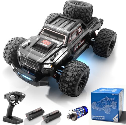 dexinco Coche teledirigido sin escobillas, coche teledirigido 1/16, 55 km/h, camión teledirigido de alta velocidad, camión teledirigido 4WD All Terrains, camión teledirigido, 2,4 GHz RC Crawler con 2