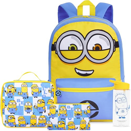 Get Trend Despicable Me Minions Kids Backpack 4 Piece Set for Boys, Girls