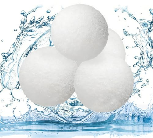 Lysjoy Bolas Eliminadoras de Escoria, 4 Piezas Esponja Absorbente de Aceite Reutilizables, Bolas de Escoria para Spas, Bola de Esponja Bolas de Escoria para Piscinas, Spas, Bañera de Hidromasaje