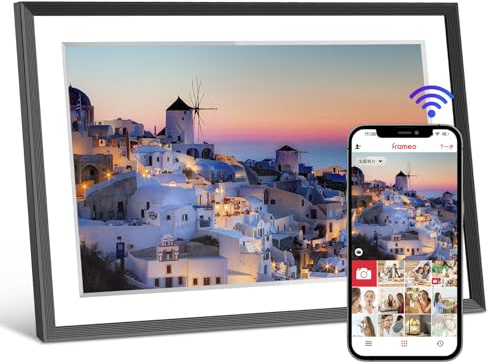 Cornice digitale intelligente Wi-FI FRAMEO 15,6 Pollici 32 GB, touch screen IPS LCD 1920x1080, rotazione automatica ritratto/paesaggio, condivisione istantanea di momenti tramite l'app Frameo
