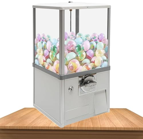 tuggummiautomat, Gummimaskin for spelbutiker,kommersiell varuautomat Godisautomat Gumballmaskin for barn,prisautomat (röd)(White)