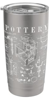 Pottery Lover Ceramic Artist Potter's Wheel Vintage Patent Stainless Steel Insulated Tumbler
