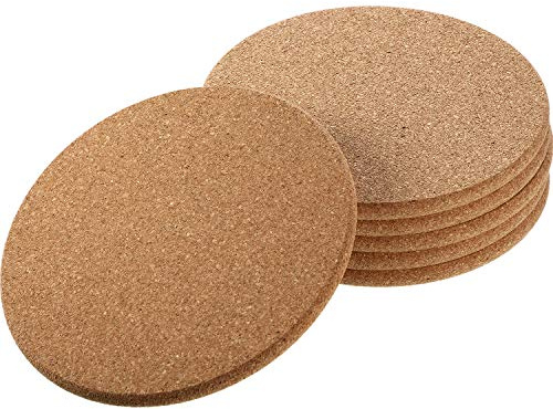 Boao 6 Pcs Round Cork Trivets for Hot Dishes, Hot Pots and Pans, 6 Inch