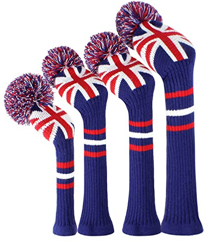4 x Fairways Hybrid UT Driver's Knit Golf Head Covers (460CC) Soft Warm Keep Club Clean