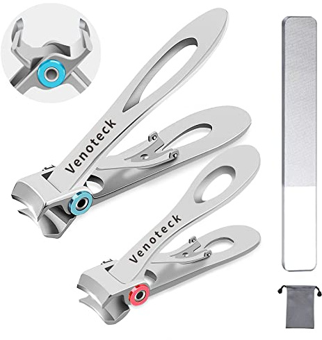 Nail Clippers Set,Fingernail Toenail Clippers for Thick Nails,Nail Clipper for Adult Men Women Seniors