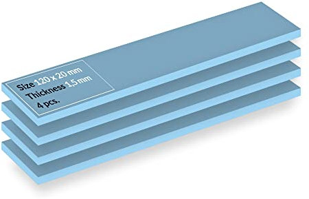 ARCTIC TP-3 Wärmeleitpad: Premium Performance Thermal Pad, 120x20x1,5 mm (stapelbar bis 2,0 mm ohne Leistungsverlust), 4 Stück - Hohe Leistung, sehr weich, Gap-Filler, Überbrückung von Unebenheiten